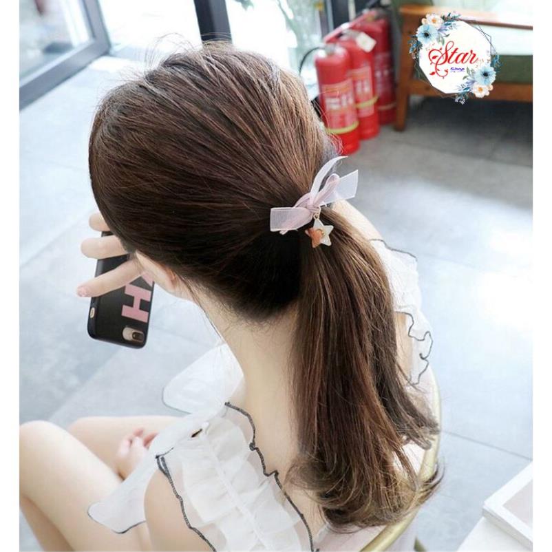 Buộc tóc thời trang nữ gắn hình ngôi sao thắt nơ xinh xắn nhiều màu sắc để lựa chọn C11