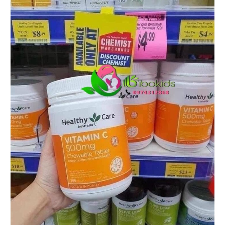 Vitamin C Healthy care 500 viên Của Úc