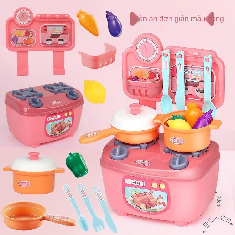 Đồ chơi nhà bếp trẻ em play house Bộ mô phỏng nấu ăn, cắt rau củ quả bé trai, gái 3-6 tuổi, 7