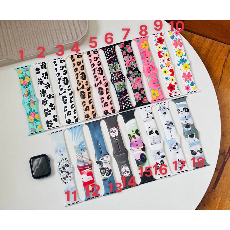 Dây apple watch cao su hình gấu panda .