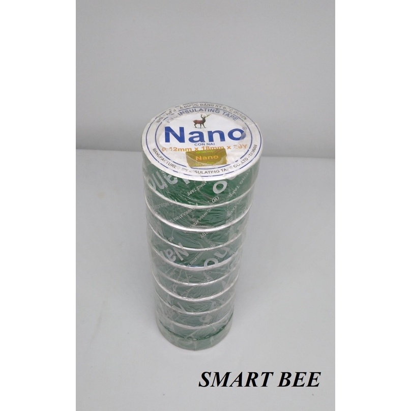 Băng keo điện nano màu vàng, xanh lá, đỏ, xanh dương, trắng sữa 20y