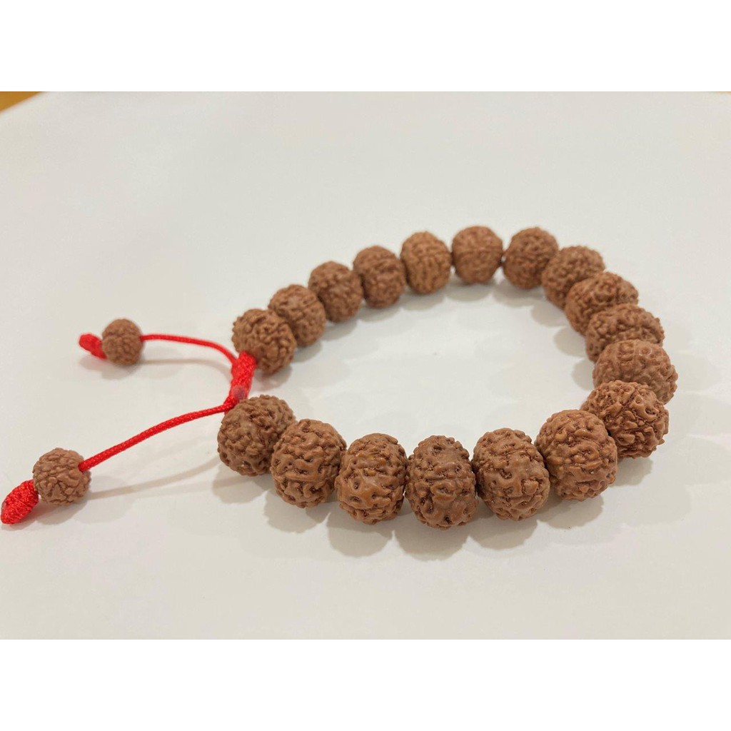 Vòng tay bồ đề Kim Cang 9 cánh 15mm nâu gỗ tự nhiên Nepal - Nepali Handmade Natural Rudraksha Bead of 9 Mukhis Bracelet