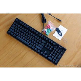 Bàn phím cơ chơi game Maibenben MKD04-B1 dùng Switch Cherry MX Red có LED màu trắng (Tặng kèm 14 phím thay thế)