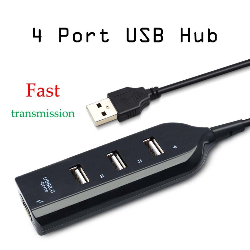 4 Port USB 2.0 Hub Splitter USB Extender Adapter for Laptop PC Computer