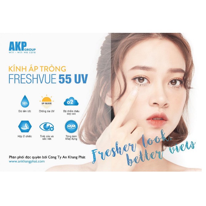 KÍNH ÁP TRÒNG KHÔNG MÀU 3 THÁNG FRESHVUE 55UV