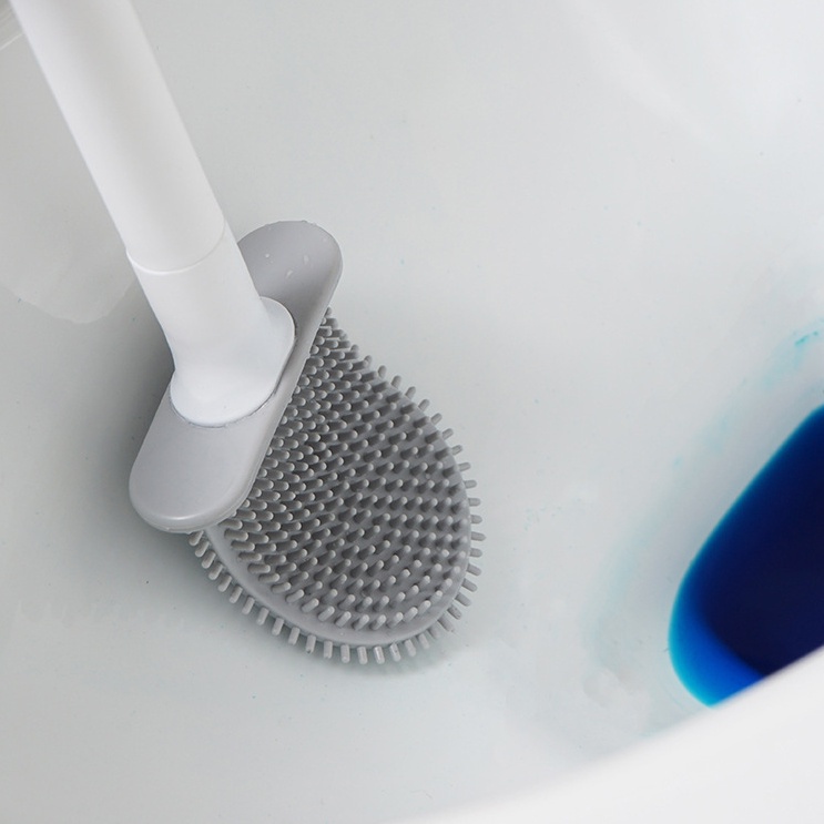 SUPO DEPOT - Bàn chải vệ sinh toilet bằng silicone gắn tường tiện lợi