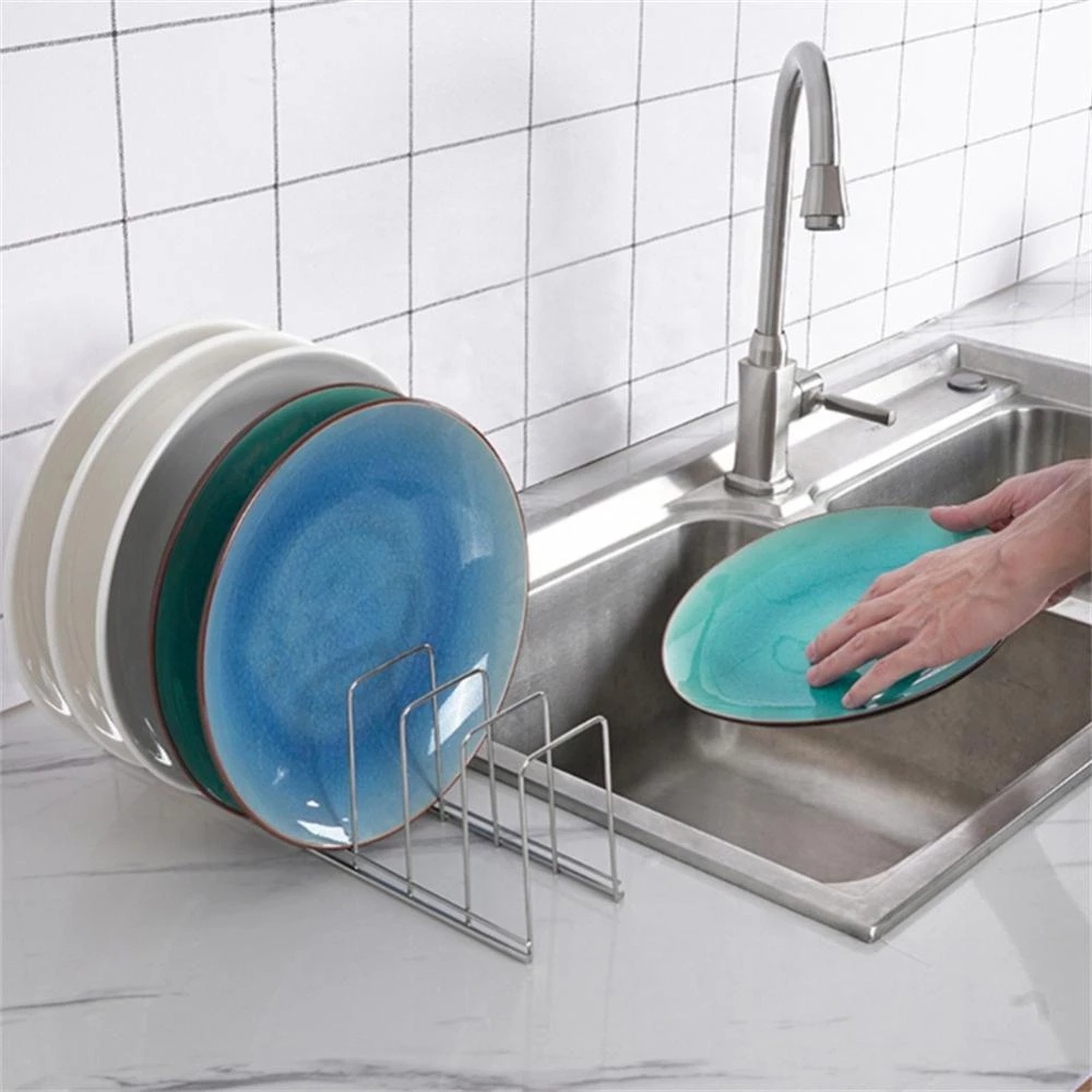 Giá Đỡ Chén Dĩa Bằng Thép Không Gỉ Thoát Nước Tiện Dụng Cho Nhà Bếp