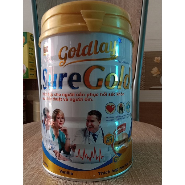 Sữa bột Goldlay Sure Gold 900g: dinh dưỡng đặc biệt cho người già cần phục hồi sức khỏe, người sau phẫu thuật và ốm yếu