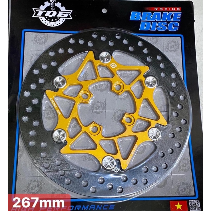 Đĩa TQ6 trước size 267mm 4 lỗ óc