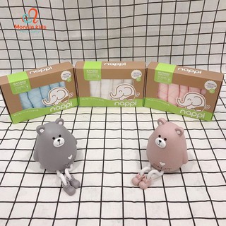 Khăn sữa sợi tre Nappi hộp 6 khăn