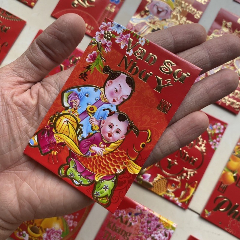 Lì Xì Nhũ chữ nổi