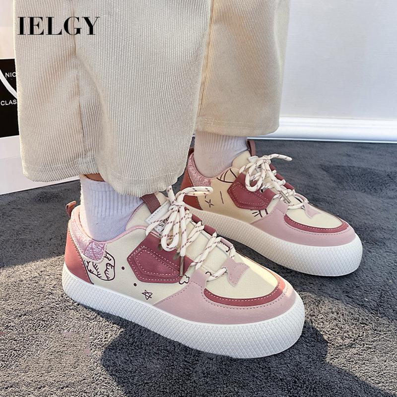 Ielgy Giày Thể Thao Đế Dày Mũi To Phong Cách Nhật Bản Cho Nữ