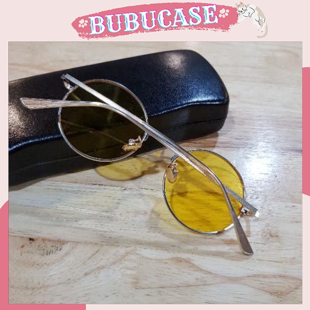 Kính tròn - kính thầy bói vàng gọng kim loại cao