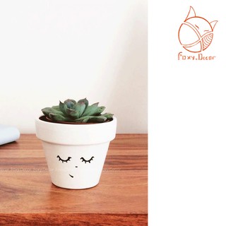 [🌵🌈Chậu đất nung vẽ biểu cảm dễ thương gam màu Vintage - Hàng thiết kế🌈🌵] - nhận vẽ theo yêu cầu (sỉ - lẻ)