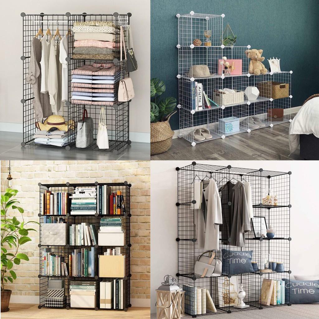 (Bán theo tấm) Tủ Ghép Lưới Sắt Thép Đa Năng Hiện Đại Để Sách Decor, Trưng bày trang trí mọi không gian