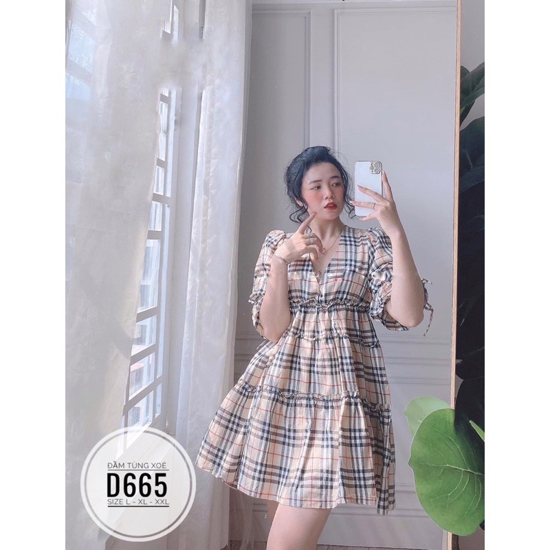 Bigsize Đầm tùng xoè D665 - BBR