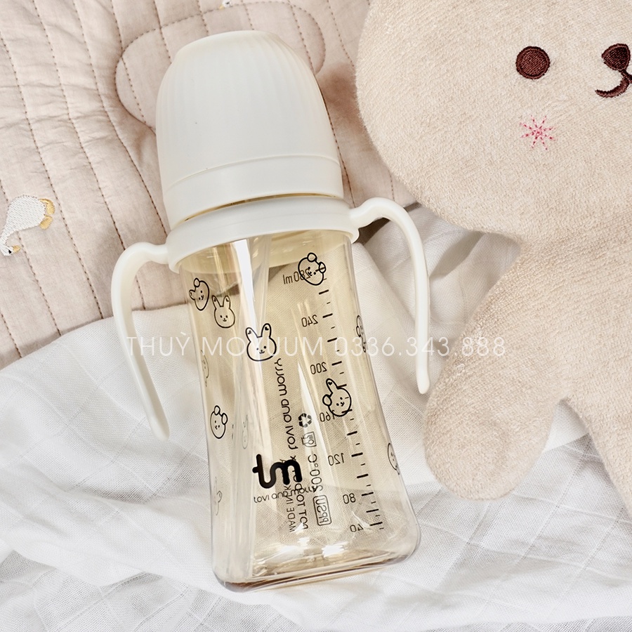 Bình hút Tovi and Molly , Bình hút Thỏ 180ml/280ml Hàn Quốc chính hãng