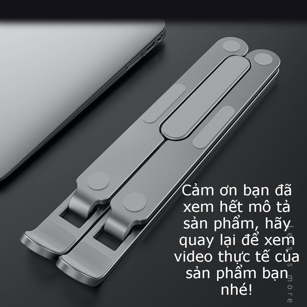 Giá đỡ Laptop Macbook  nhôm gấp gọn để bàn giúp tản nhiệt cho máy tính hiệu quả, Độ cao tùy chỉnh