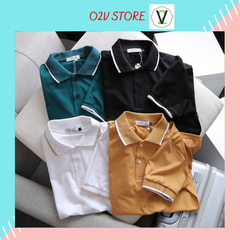 Áo thun polo nam trơn 4 màu siêu thiết kế sang trọng siêu đep O2V STORE T14