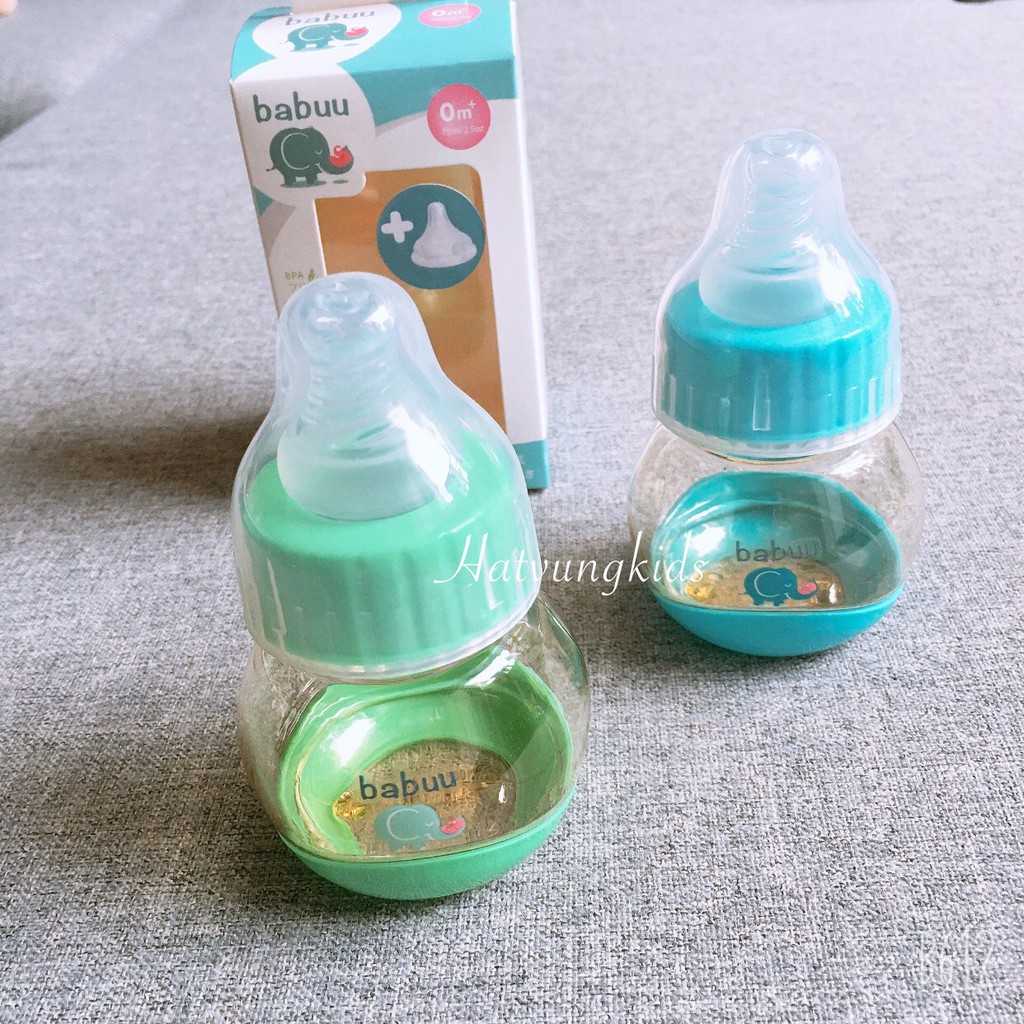 Bình sữa 75ml Babuu thân tròn Nhật bản nhập khẩu