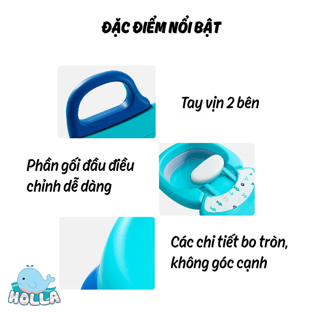 Ghế gội đầu cho bé Holla gấp gọn, ghế nằm gội đầu cho bé chính hãng Pomo// Ghế gội HOLLA có tay vịn