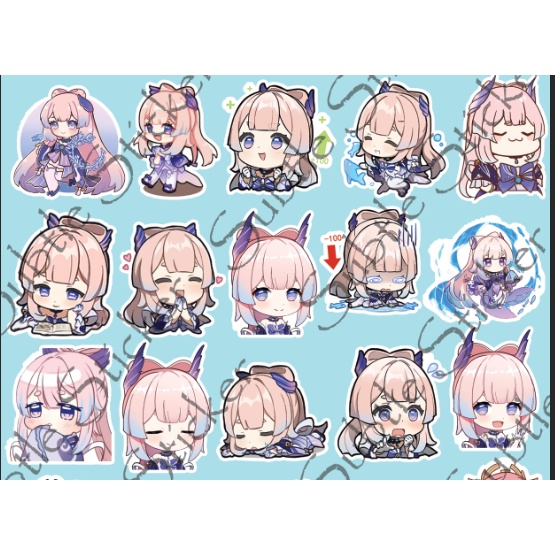 - Set 10/15 Sticker Sangonomiya Kokomi hình dán chibi game genshin dán trang trí decor siêu đẹp