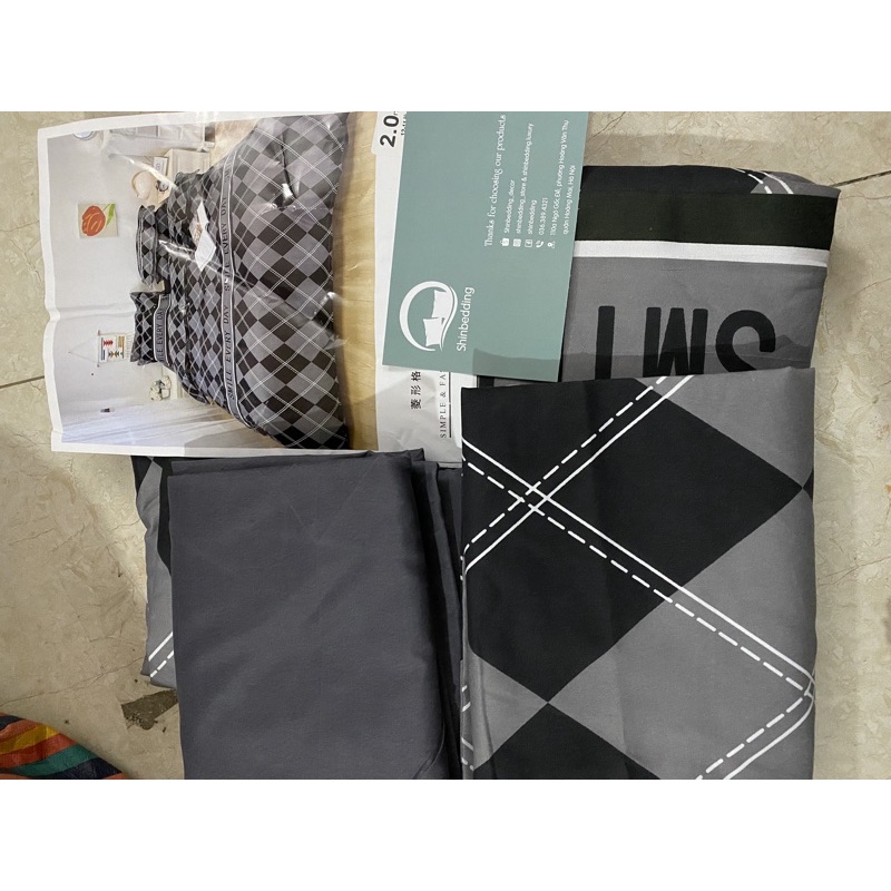 Set Bộ Vỏ Chăn Ga Cotton Poly Hoạ Tiết Tối Màu, Chất Vải Đanh Mát _shinbedding