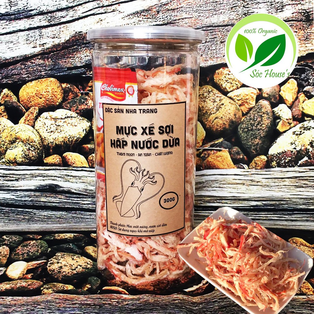 MỰC XÉ SỢI HẤP NƯỚC DỪA 300gr