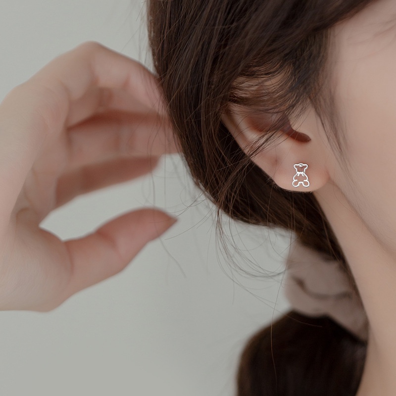 Khuyên tai/ Bông tai gấu xinh Bạc cao cấp _ 𝐂𝐚𝐦 𝐤𝐞̂́𝐭 𝐜𝐡𝐮𝐚̂̉𝐧 𝐁𝐚̣𝐜 _ 𝐓𝐔𝐍𝐀𝐒𝐇𝐎𝐏 𝐓𝐫𝐚𝐧𝐠 𝐬𝐮̛́𝐜 𝐁𝐚̣𝐜