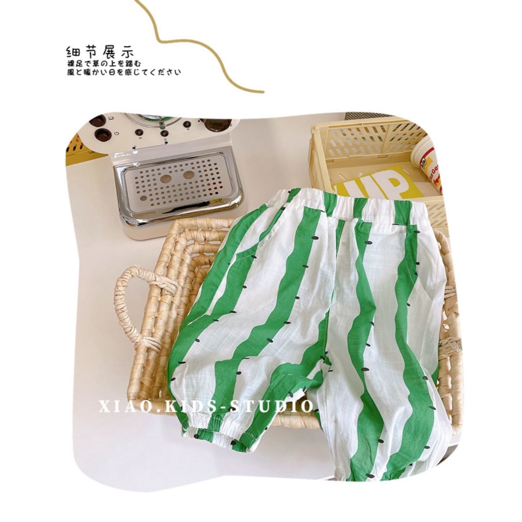 Quần Dài 100% Cotton Mỏng In Họa Tiết Củ Cà Rốt Dễ Thương Cho Bé