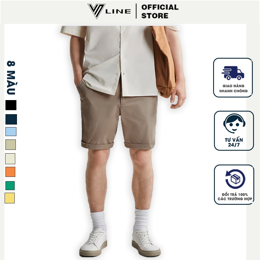 Quần short kaki nam co giãn trẻ trung năng động form slimfit VNLINE - QSKKZR