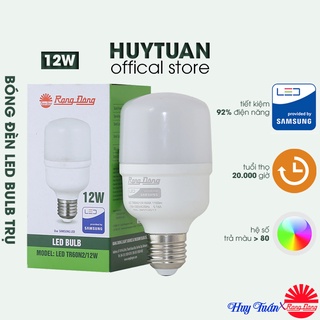 Đèn led bulb trụ chính hãng rạng đông 12w - bóng đèn leb bulb tr70n2/12w - 2 màu ánh sáng