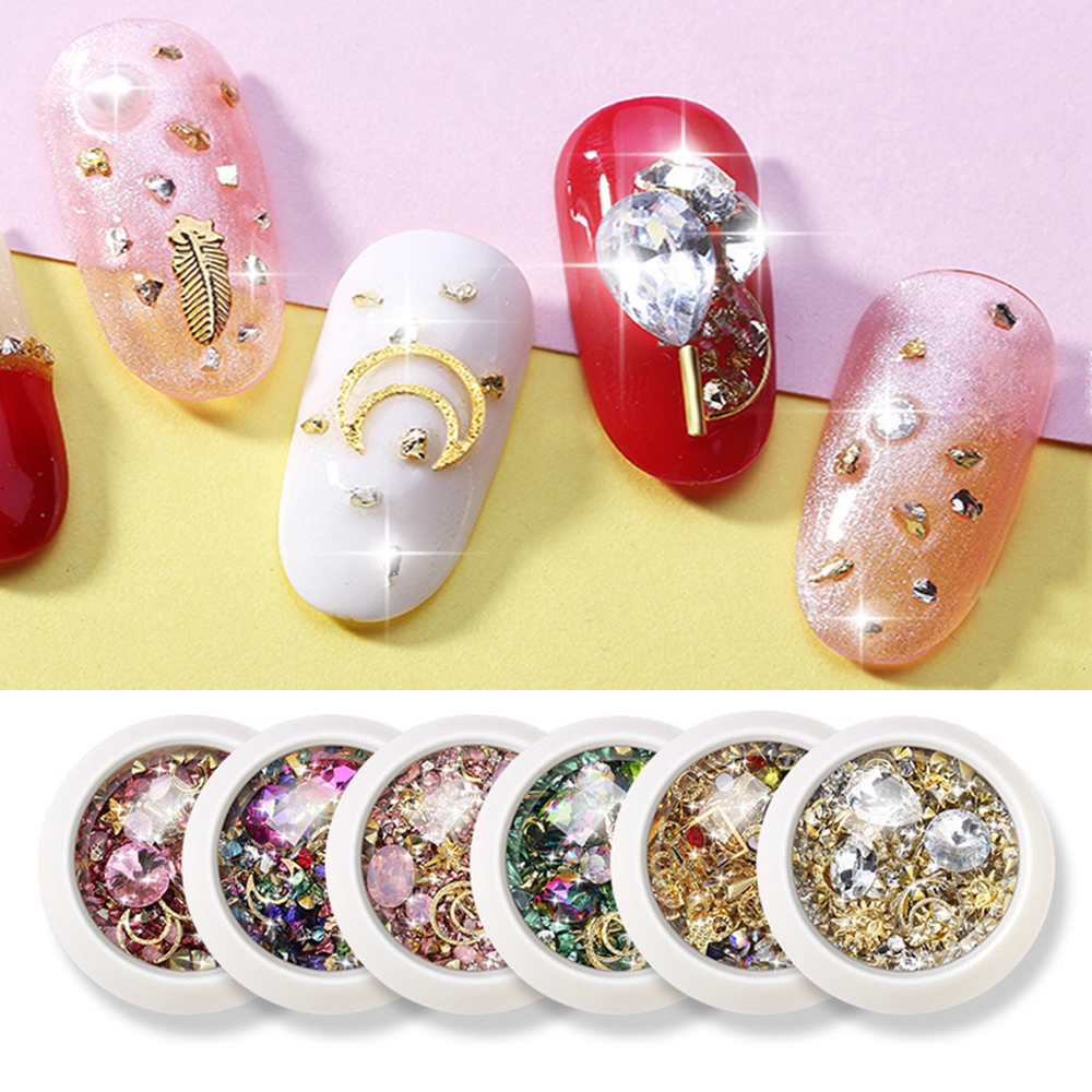FORBETTER Moon Diamond Nail Decoration|3D Nail Sticker Nail