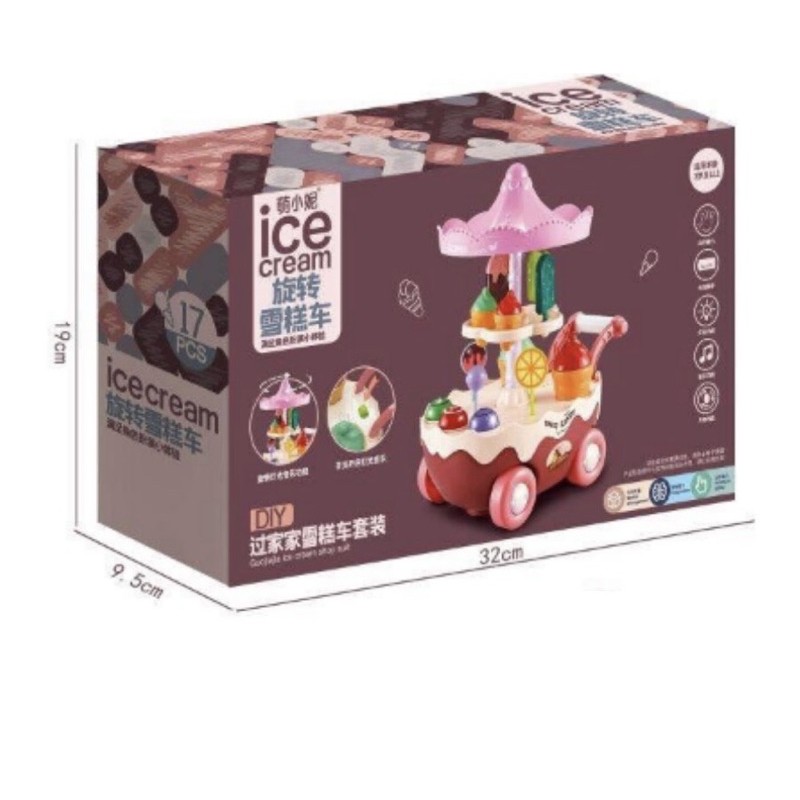 Đồ chơi xe đẩy bán kem ( size Lớn ) có nhạc và đèn hấp dẫn đồ chơi cho bé