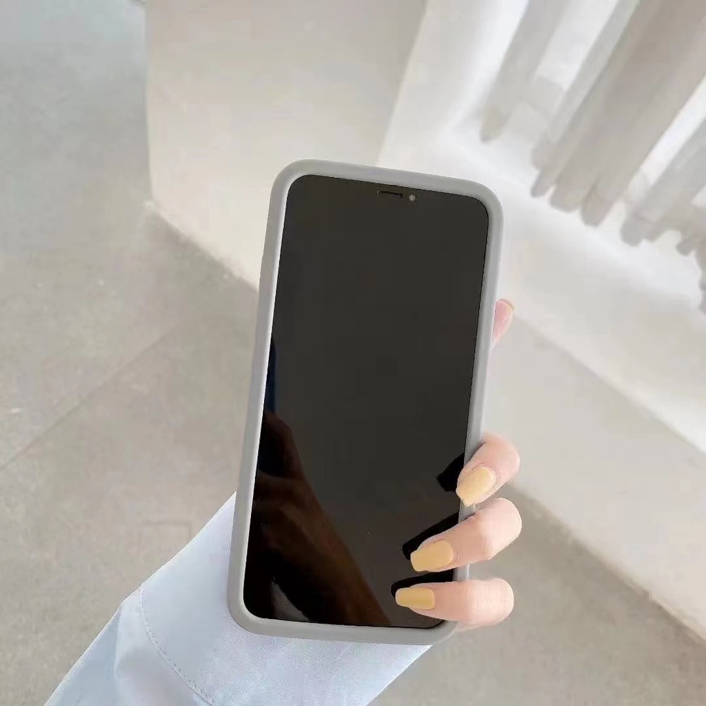 Ốp Điện Thoại Silicon Dẻo Màu Xám Họa Tiết Vân Đá 3D Độc Đáo Chống Sốc Cho iPhone 14 / 13 / 12 / 11 / X / 8 / 7P