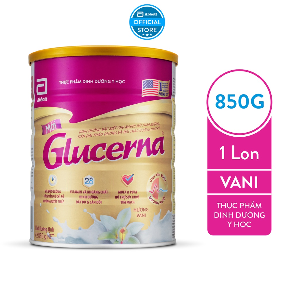 Sữa bột dành cho người bị tiểu đường Glucerna Abbott 850g