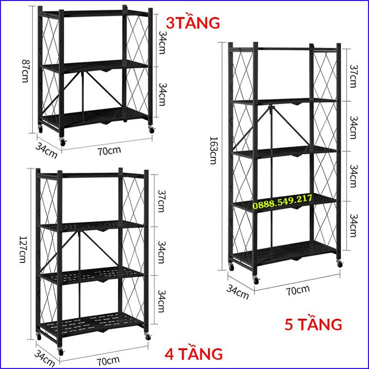 [ Loại Cao Cấp ] Kệ để đồ nhà bếp đa năng Kệ để phòng khách, Giá để đồ tiện ích có thể gấp gọn