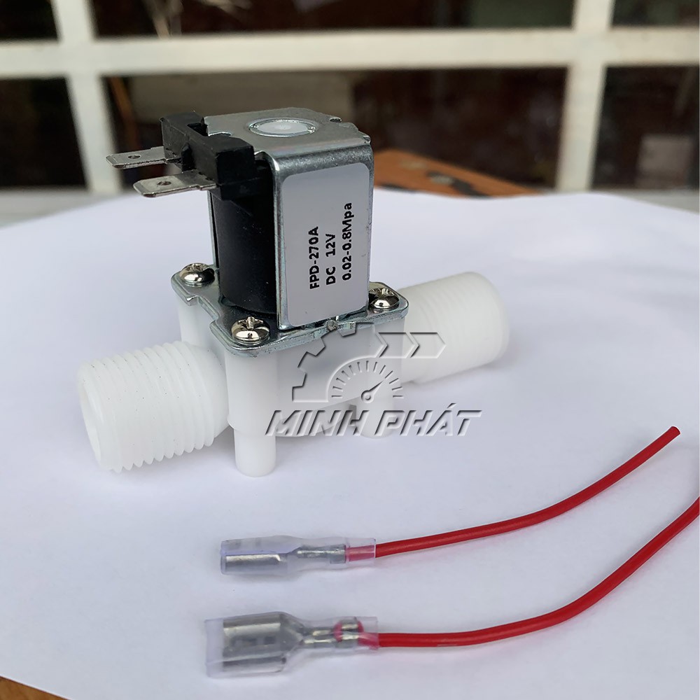 Van nước điện từ 12V 220v ren ngoài 21mm