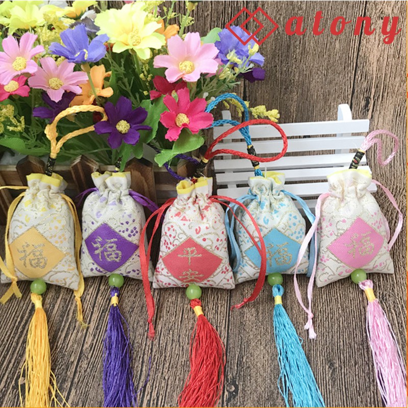 Túi Thơm Thảo Mộc ATONY - Túi Vải Gấm, Thêu chữ Phúc, Bình An - Giúp Khử Mùi, Làm Thơm, Trang Trí Nhà Cửa