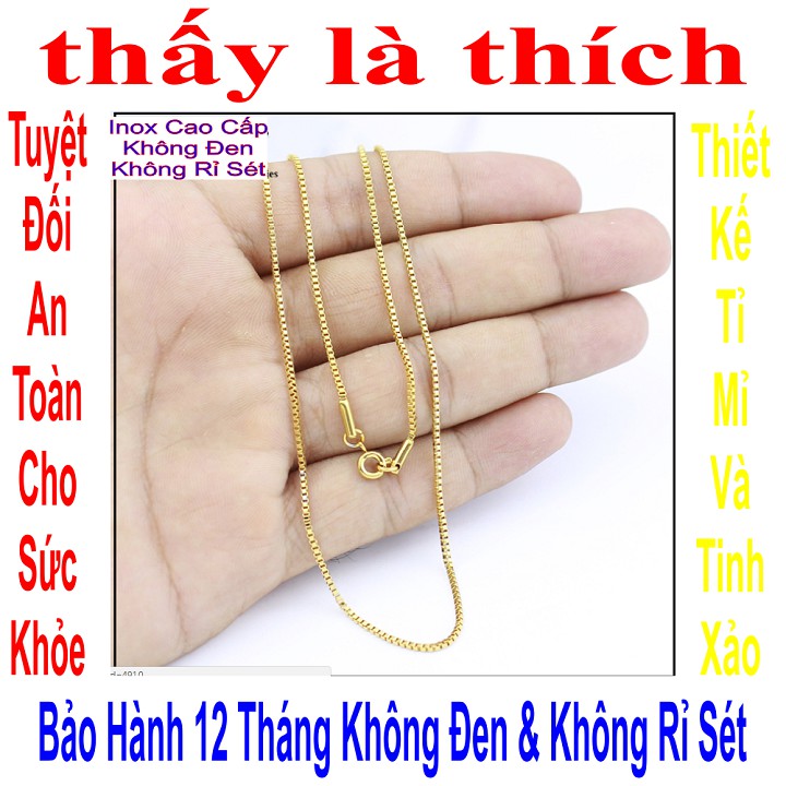 Dây chuyền bé trai Titan kiểu ô vuông chữ nhật - An toàn cho trẻ - Cam kết 1 đổi 1 nếu hoen, gỉ sét