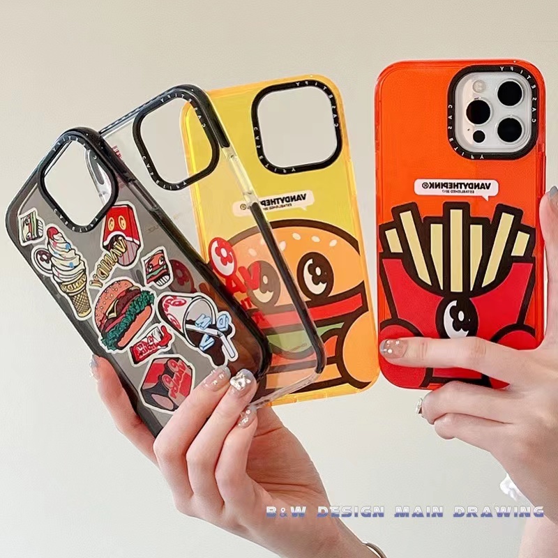 Ốp Điện Thoại Mềm Trong Suốt Chống Sốc In Hình Hamburger Dễ Thương Cho iPhone 14 13 12 11 Pro MAX 14Plus X XS MAX XR 7Plus 8Plus