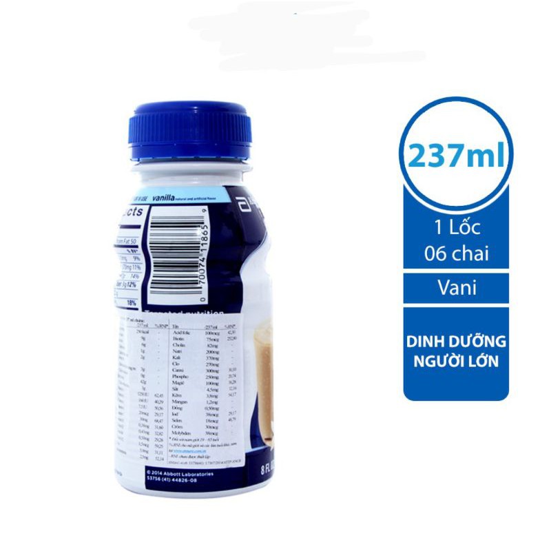 Lốc 6 Chai Sữa Nước Ensure Vani 237ml (6*237ml) - Chính Hãng Date Mới