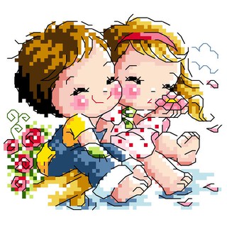 Mẫu thêu chữ thập Beeshop siêu cute 100% 50020