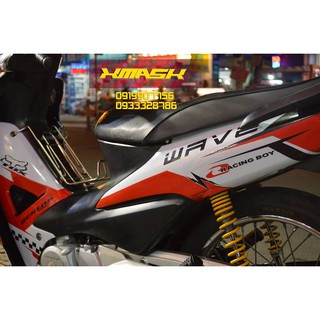Tem Trùm Xe Wave Mẫu Racing Boy