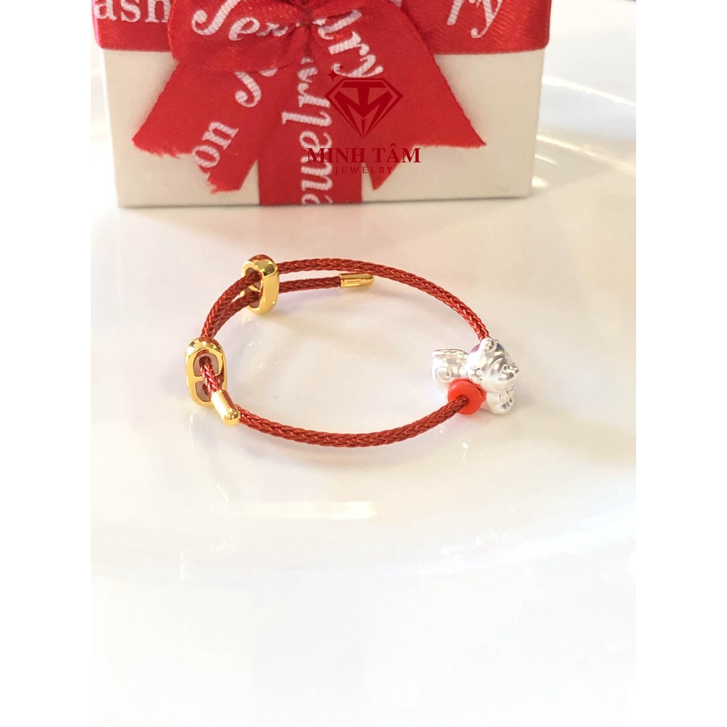 Vòng tay dây cước charm con giáp cho mẹ và bé