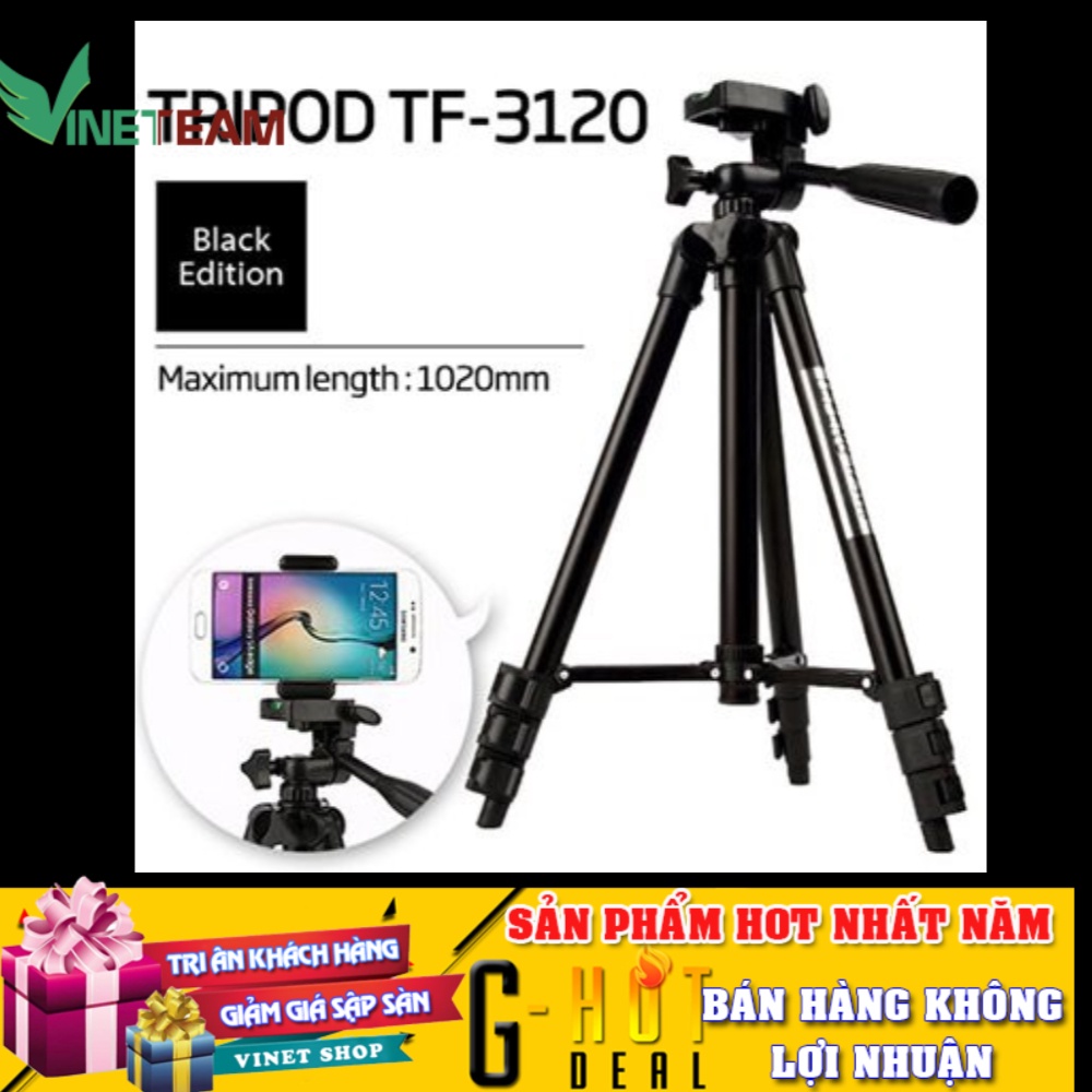 Gậy 3 chân chụp hình máy ảnh, điện thoại Tripod TF - 3120 loại tốt