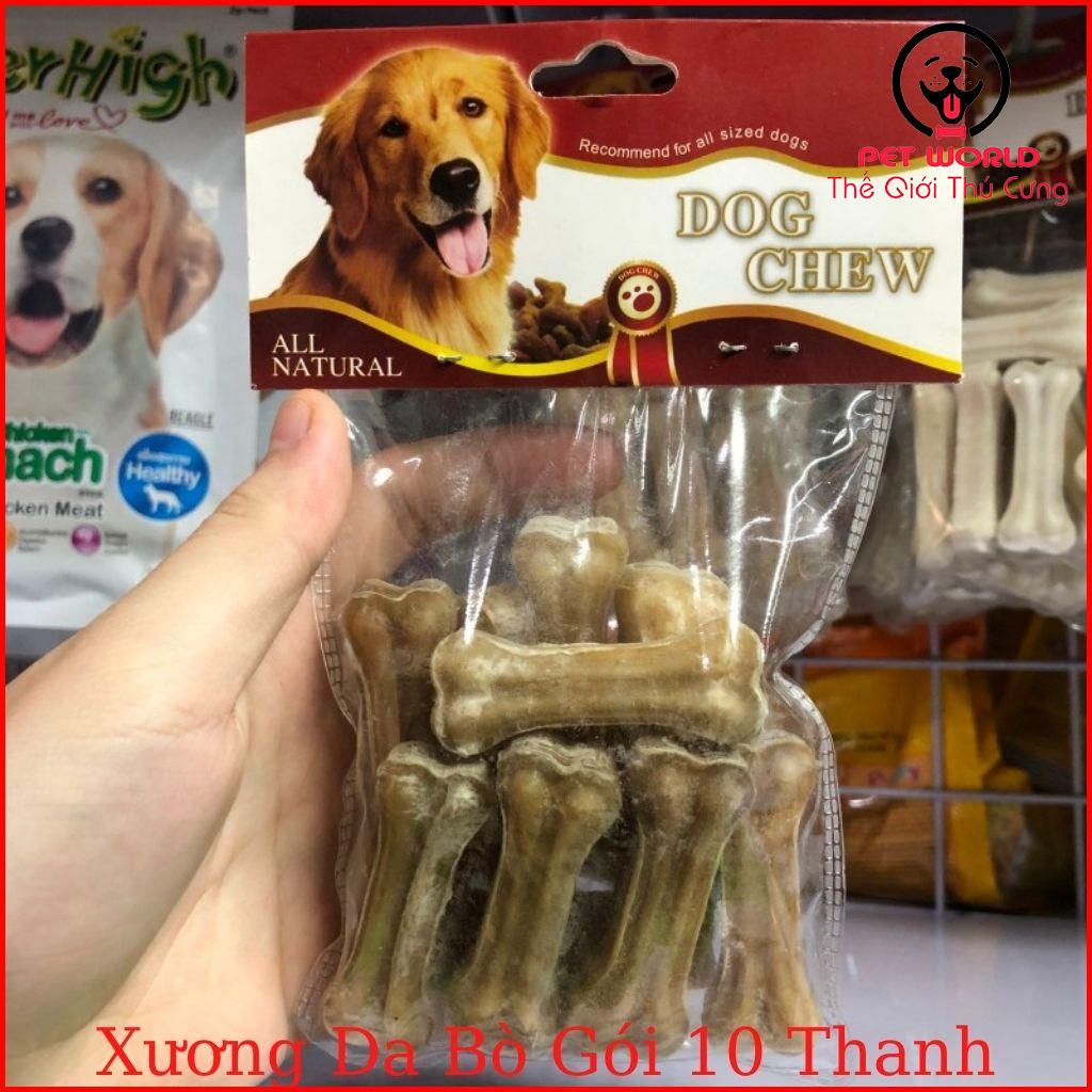 ĐỒ ĂN THÚ CƯNG- XƯƠNG DA BÒ ( 10 CHIẾC) DÀNH CHO CHÓ GẶM