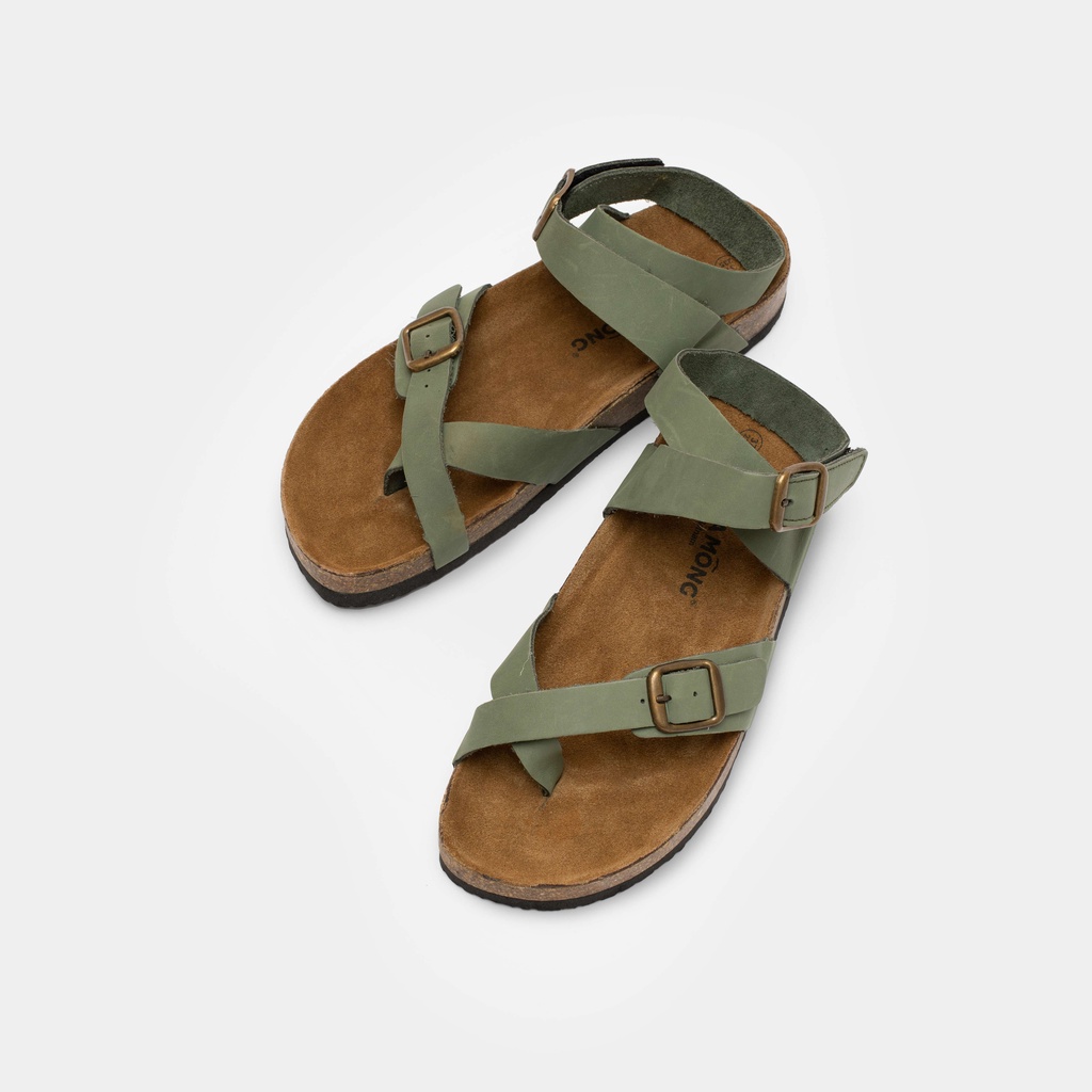 Dép đế trấu quai dán da thật by Shamong vintage made in Vietnam bảo hành 1 năm mã DDT