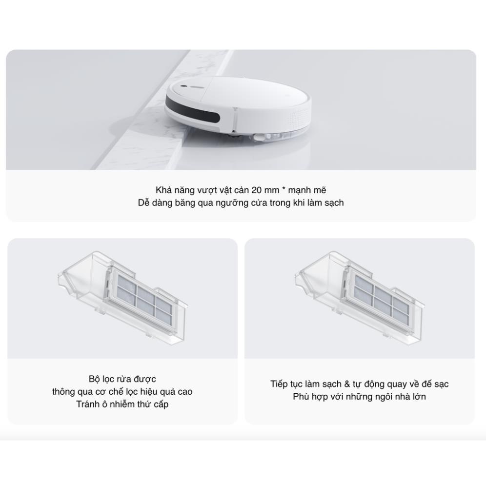 Robot hút bụi Xiaomi Vacuum Mop 2 Lite 25 cảm biến chính xác, dung tích 450ml lực hút 2200 P.a