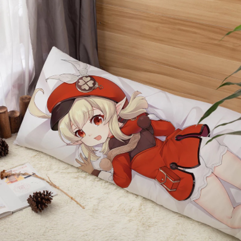 【Ready Stock】Genshin Impact long Body Pillow Cover Peach Skin Pillowcase Double Sided Print girl gift